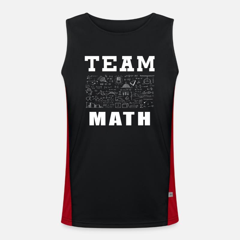 Team Math - Men's Functional Contrast Tank Top  - black/red