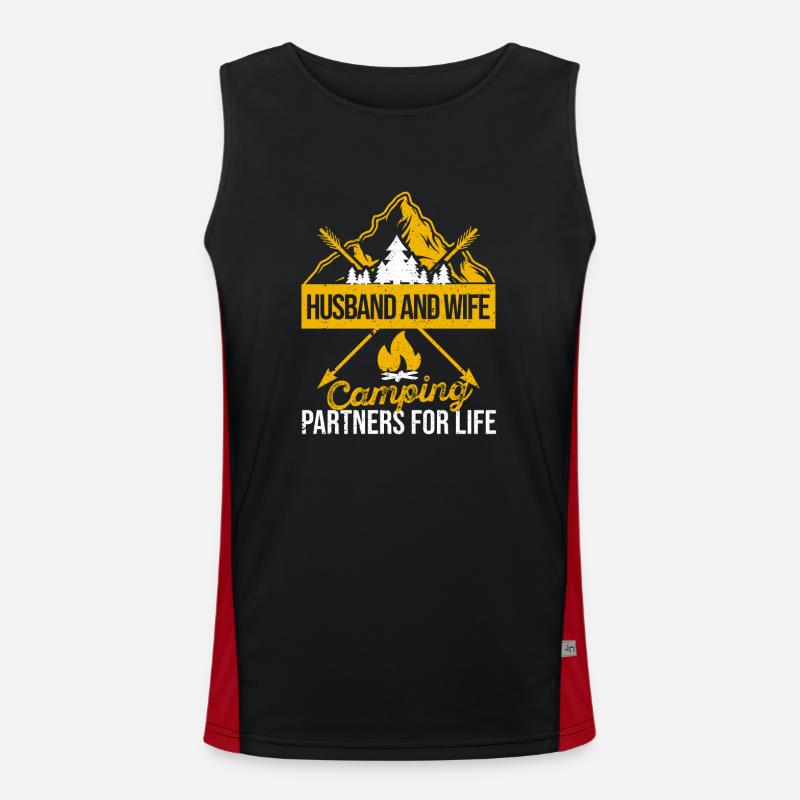 Ehemann und Ehefrau Camping Partner für das Leben Funktionelles Kontrast-Tank Top für Männer 