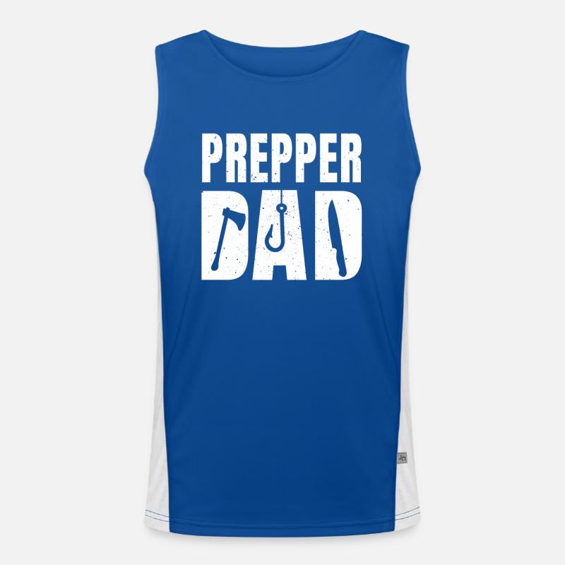Large Prepper Dad Apparel Outdoor Survival For Men's Functional Contrast Tank Top 