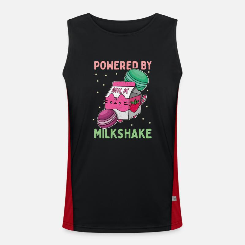 Erdbeeren Geschmack Milkshake Kawaii Japan Funktionelles Kontrast-Tank Top für Männer 