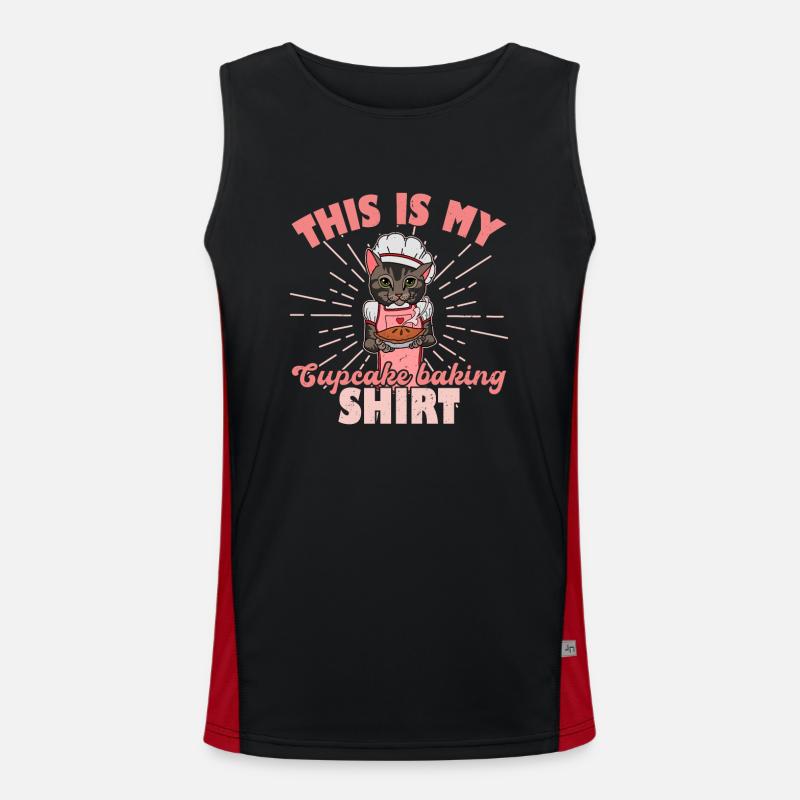 Cookies Baking Cat Bakery Pastry Saying Men's Functional Contrast Tank Top 