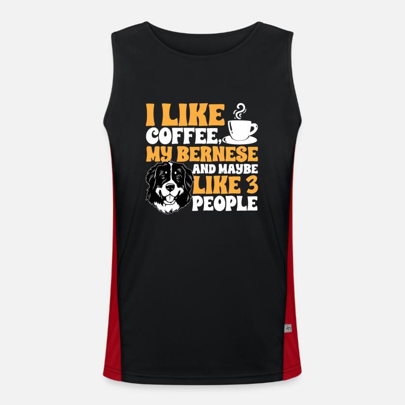 Bernese Mountain Dog - Men's Functional Contrast Tank Top - black/red