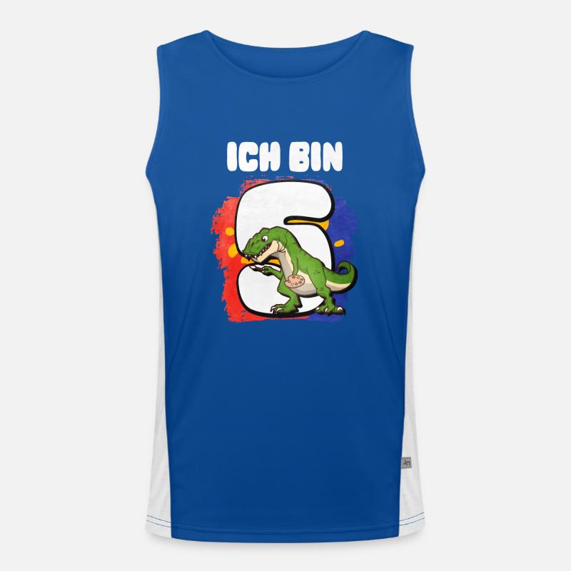 Ich Bin 5 T-Rex Funktionelles Kontrast-Tank Top für Männer 