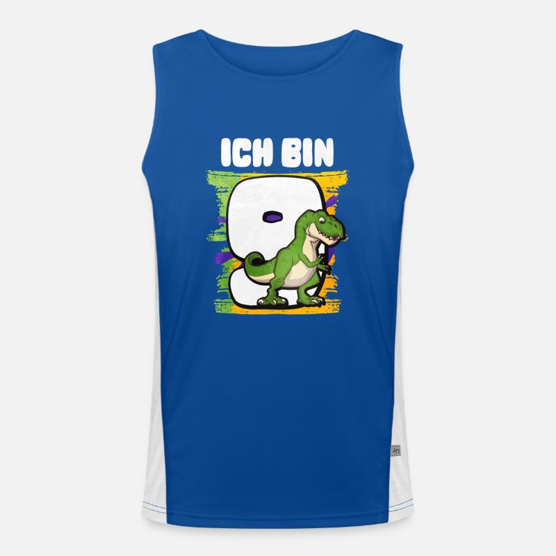 Ich Bin 9 T-Rex Funktionelles Kontrast-Tank Top für Männer 