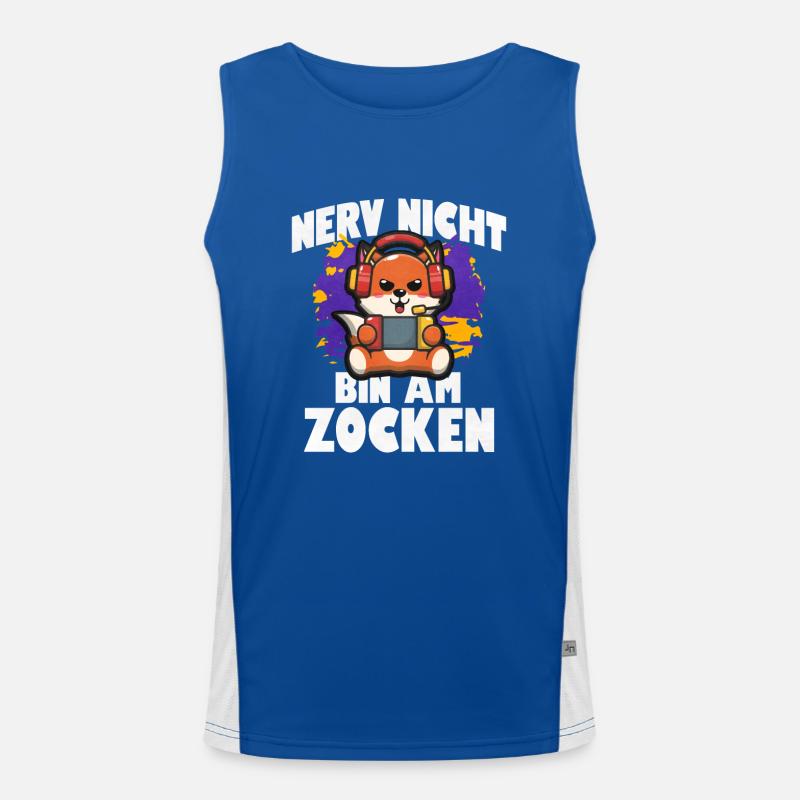 Nerv Nicht Bin Am Zocken Fuchs Funktionelles Kontrast-Tank Top für Männer 