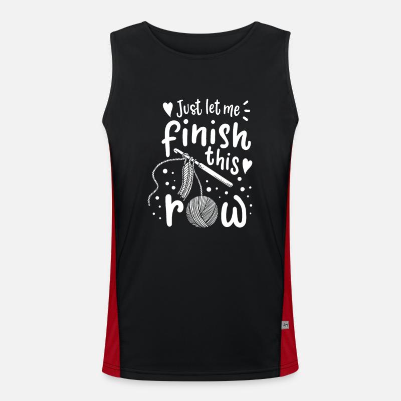 Knitting Crocheting Yarn Funny Men's Functional Contrast Tank Top 