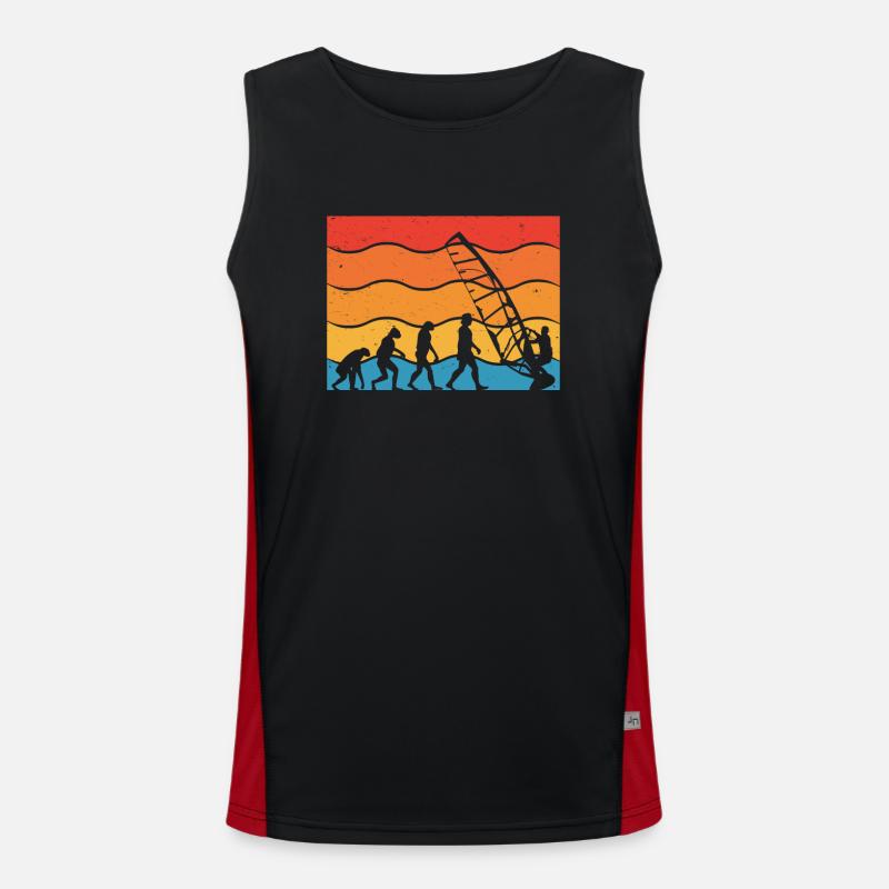 Evolution Des Windsurfers Funktionelles Kontrast-Tank Top für Männer 