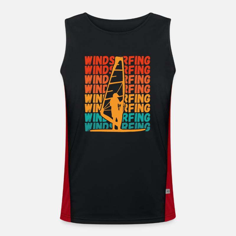 Windsurfer Auf Surfbrett Funktionelles Kontrast-Tank Top für Männer 