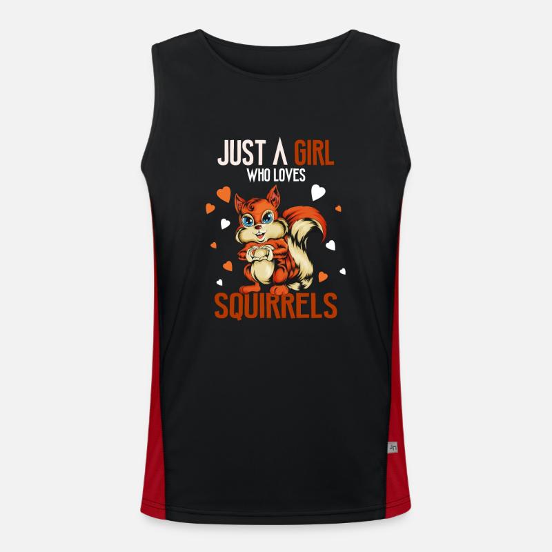 Cool Squirrel Rodent Nut Lovers Design Débardeur respirant contrasté Homme 