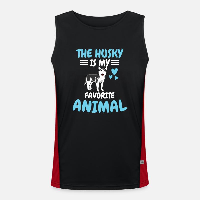 Lieblingstier Hunde Tier Lustiges Geschenk Husky Funktionelles Kontrast-Tank Top für Männer 