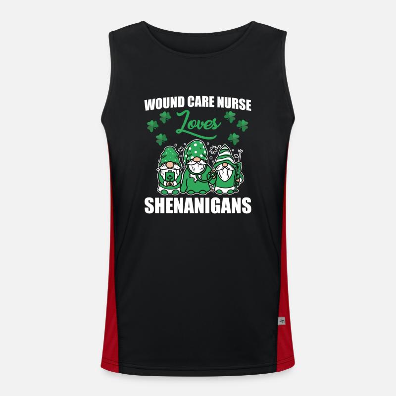 Wundversorgung Krankenschwester St. Patricks Day Funktionelles Kontrast-Tank Top für Männer 