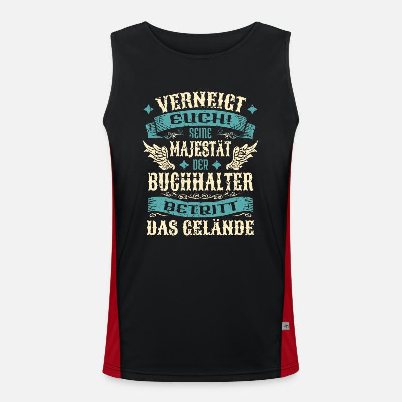 Buchhalter Geschenk Lustige Sprüche Funktionelles Kontrast-Tank Top für Männer 