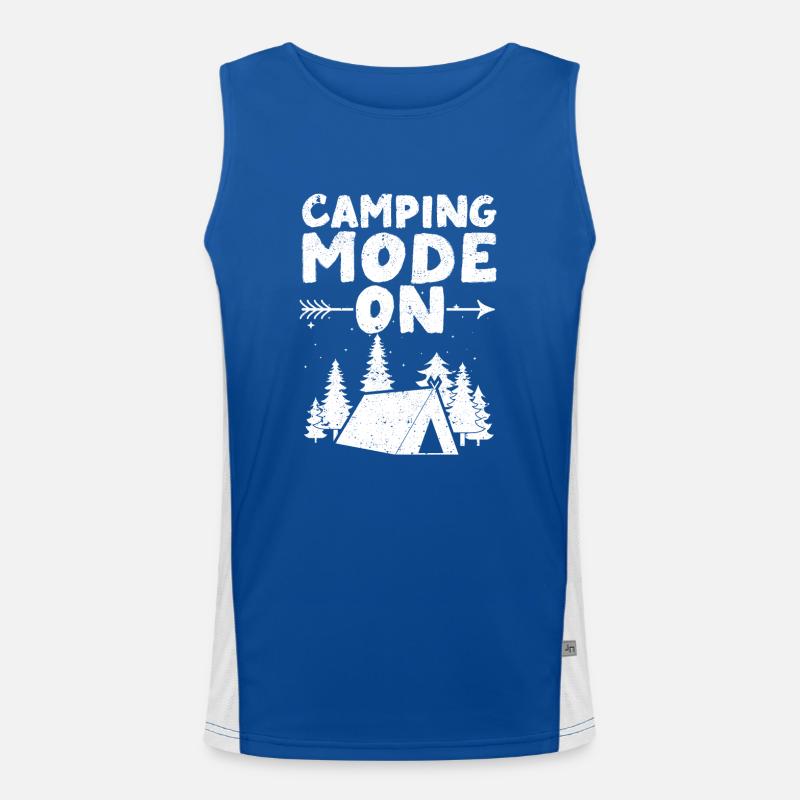 Camping Mode On Camper Wandern Berge Klettern Funktionelles Kontrast-Tank Top für Männer 