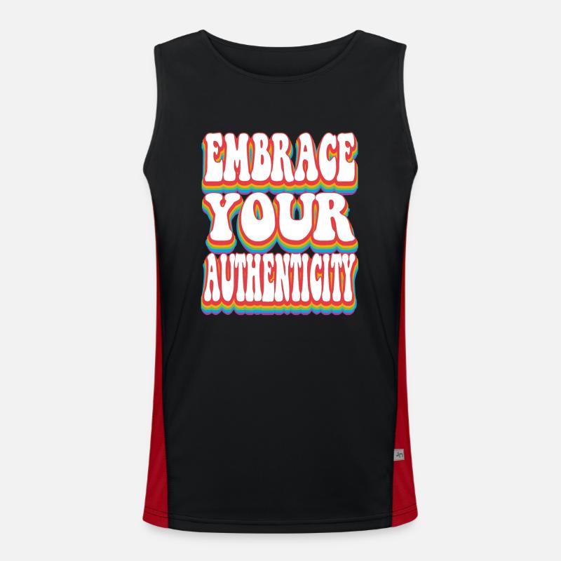Authenticity - Pride Rainbow LGBTQ+ Men's Functional Contrast Tank Top 