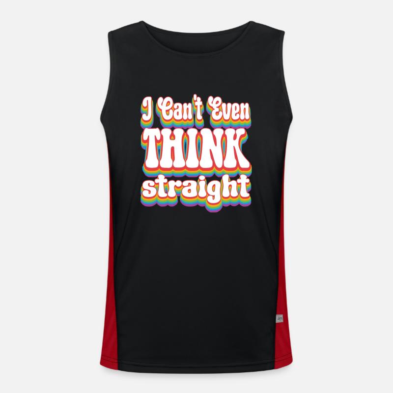 Ich denke nicht einmal an Rainbow LGBTQ+ Funktionelles Kontrast-Tank Top für Männer 