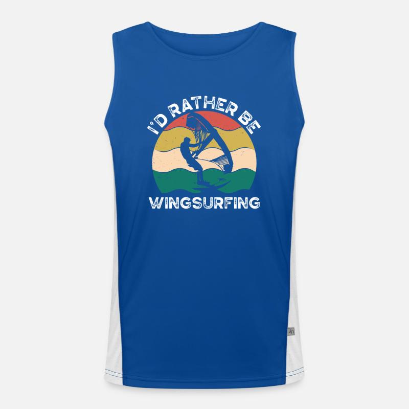 Ich Bin Lieber Wingsurfing Funktionelles Kontrast-Tank Top für Männer 