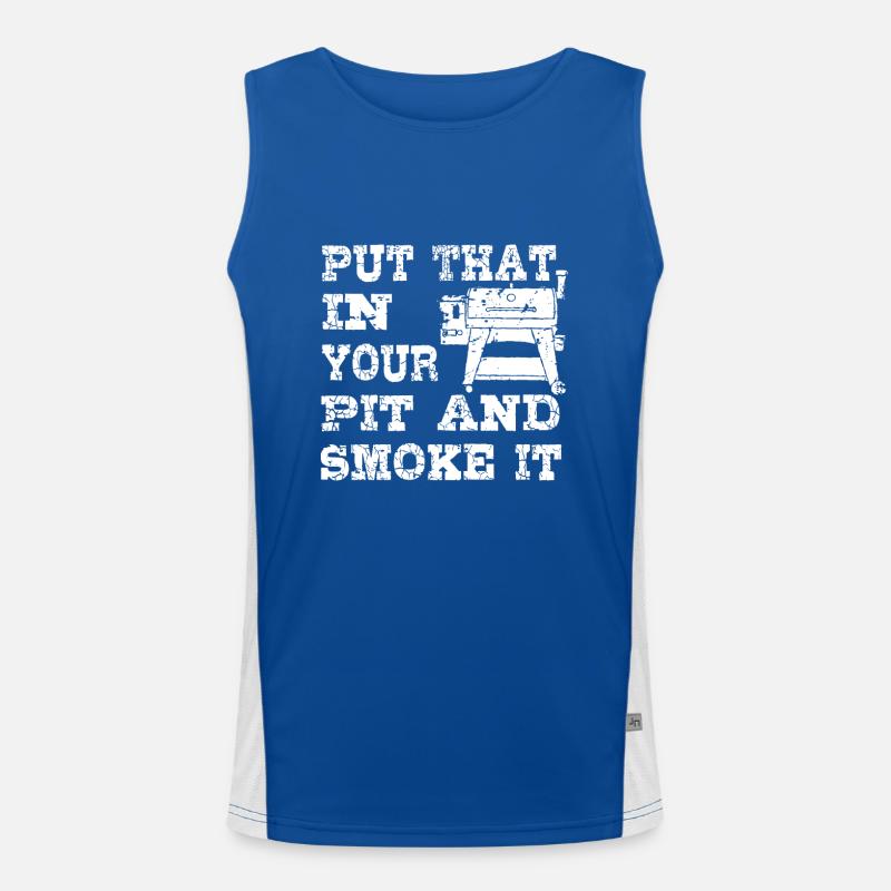 BBQ Pit Geschenkgrill für Fleisch Räuchern Liebe Funktionelles Kontrast-Tank Top für Männer 