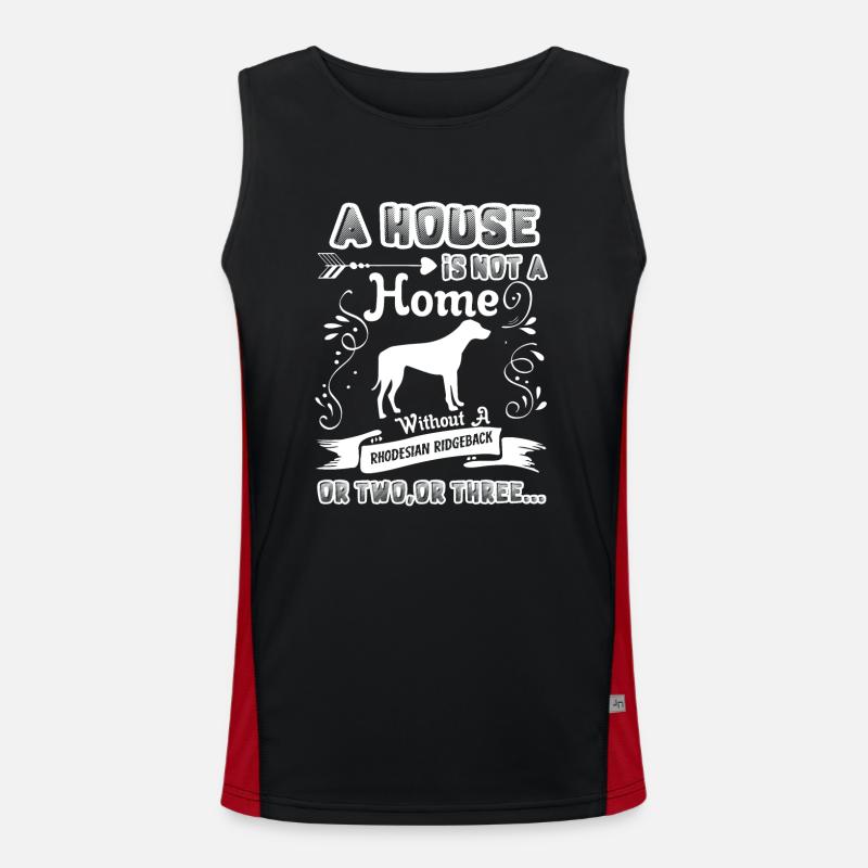 Home Without Rhodesian Ridgeback Dog Men's Functional Contrast Tank Top 