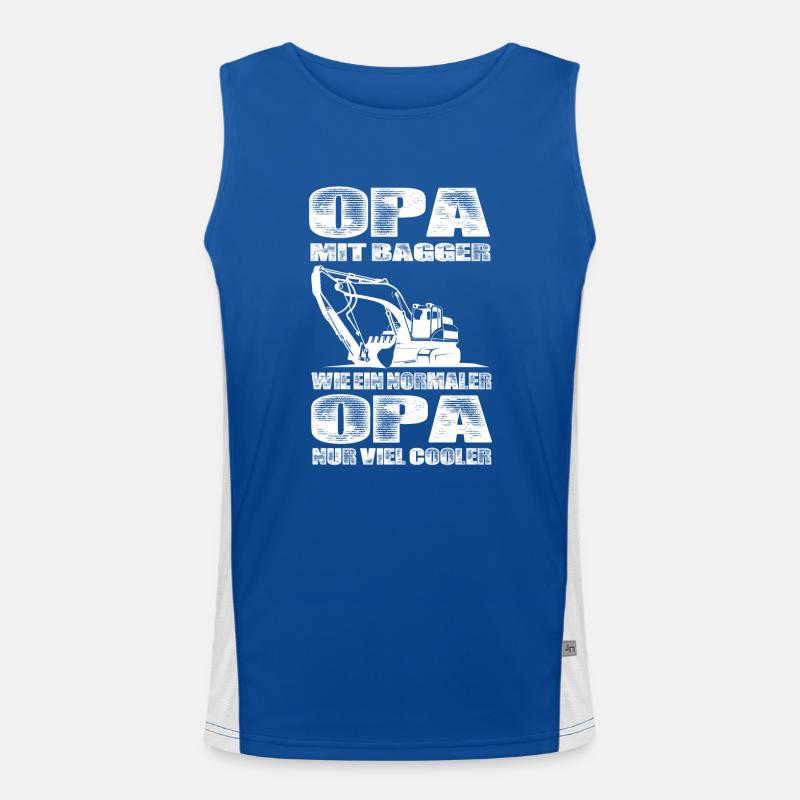 Opa Mit Bagger Wie Ein Normaler Opa Nur Cooler Funktionelles Kontrast-Tank Top für Männer 
