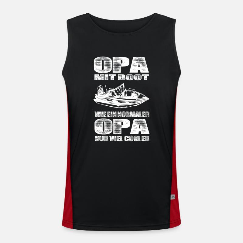 Opa Mit Boot Wie Ein Normaler Opa Nur Cooler Funktionelles Kontrast-Tank Top für Männer 