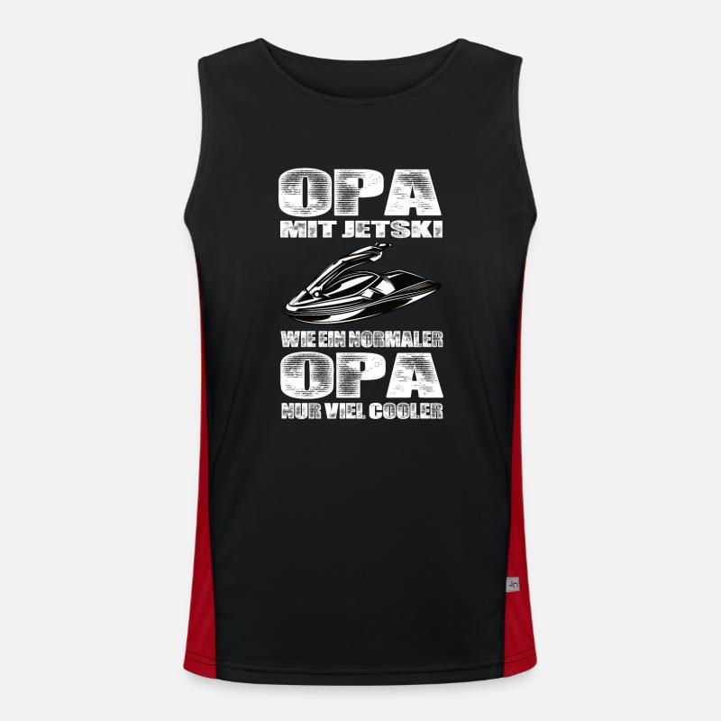 Opa Mit Jetski Wie Ein Normaler Opa Nur Cooler Funktionelles Kontrast-Tank Top für Männer 
