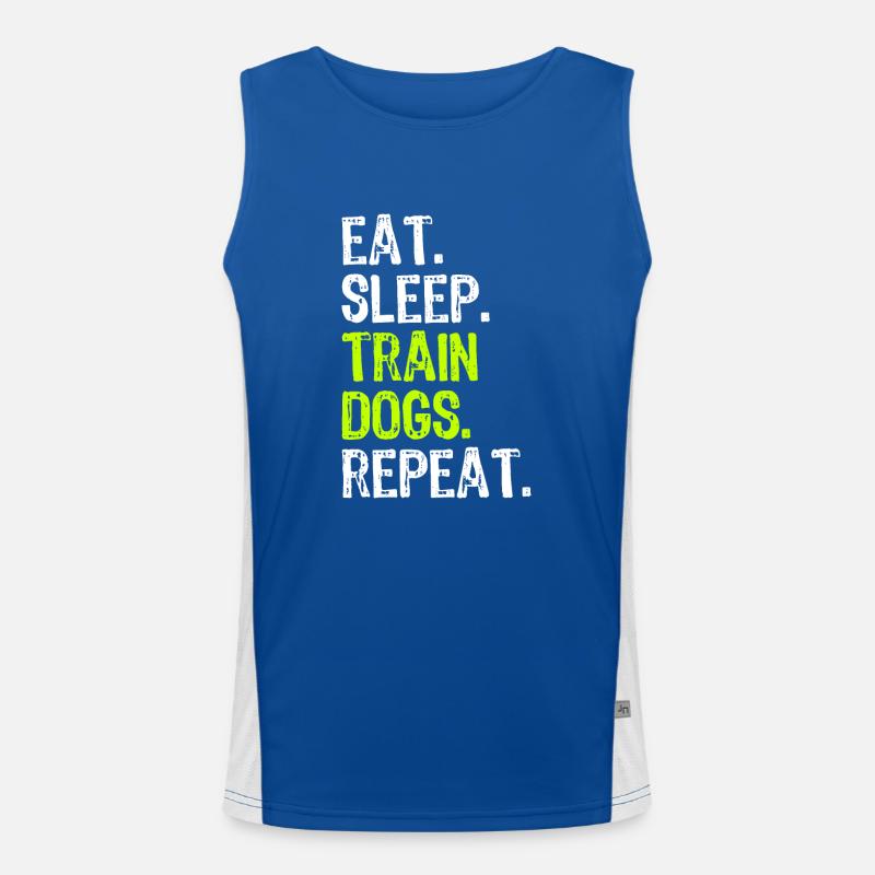 Manger du sommeil Train Chiens Formation Dresseur Drôle Débardeur respirant contrasté Homme 
