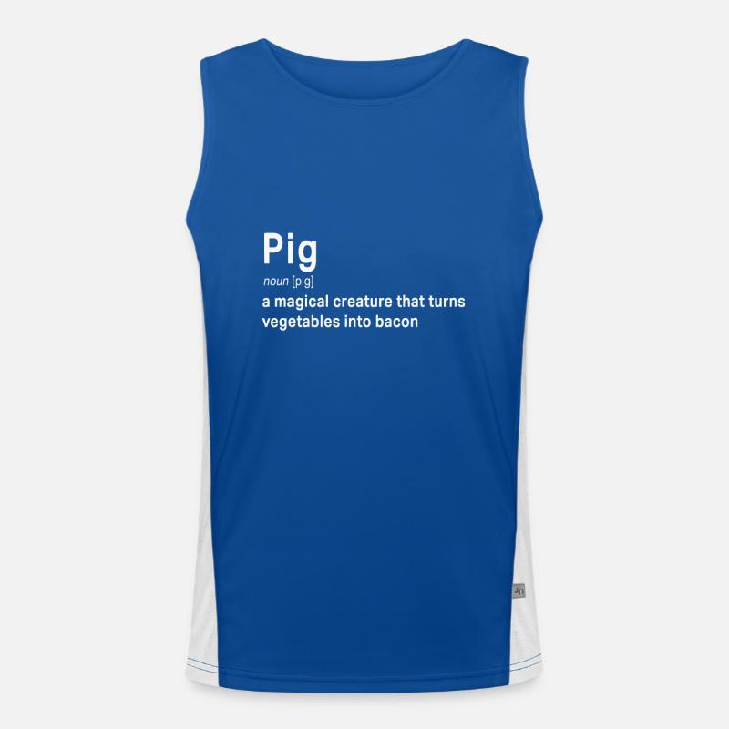 Best Hilarious Pig and Bacon Definition Men's Functional Contrast Tank Top 