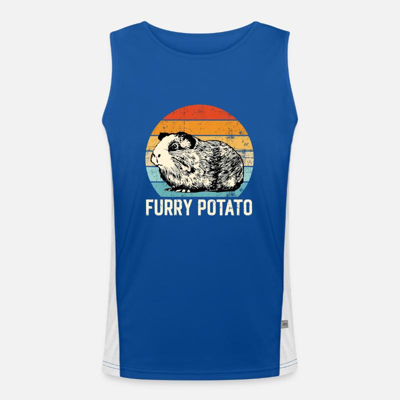 Meerschweinchen Idee, Pelzige Kartoffel Funktionelles Kontrast-Tank Top für Männer 