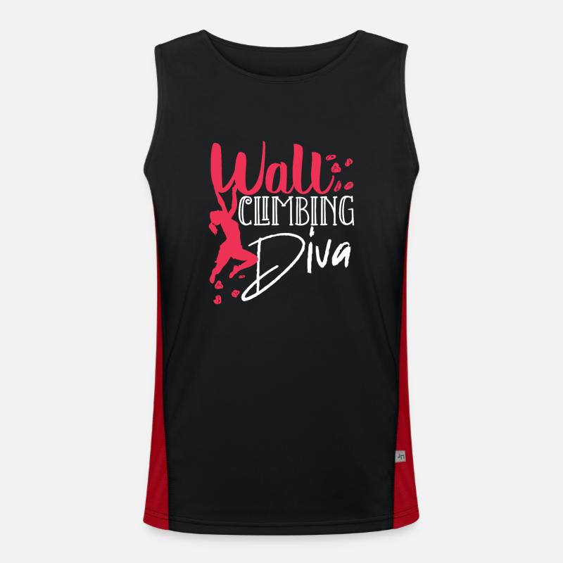 Wall climbers, wall climbers - Men's Functional Contrast Tank Top  - black/red