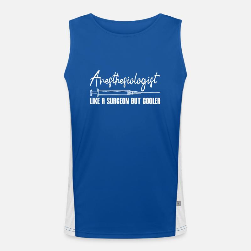 Anesthesiologist Like A Surgeon But Cooler Gift Funktionelles Kontrast-Tank Top für Männer 