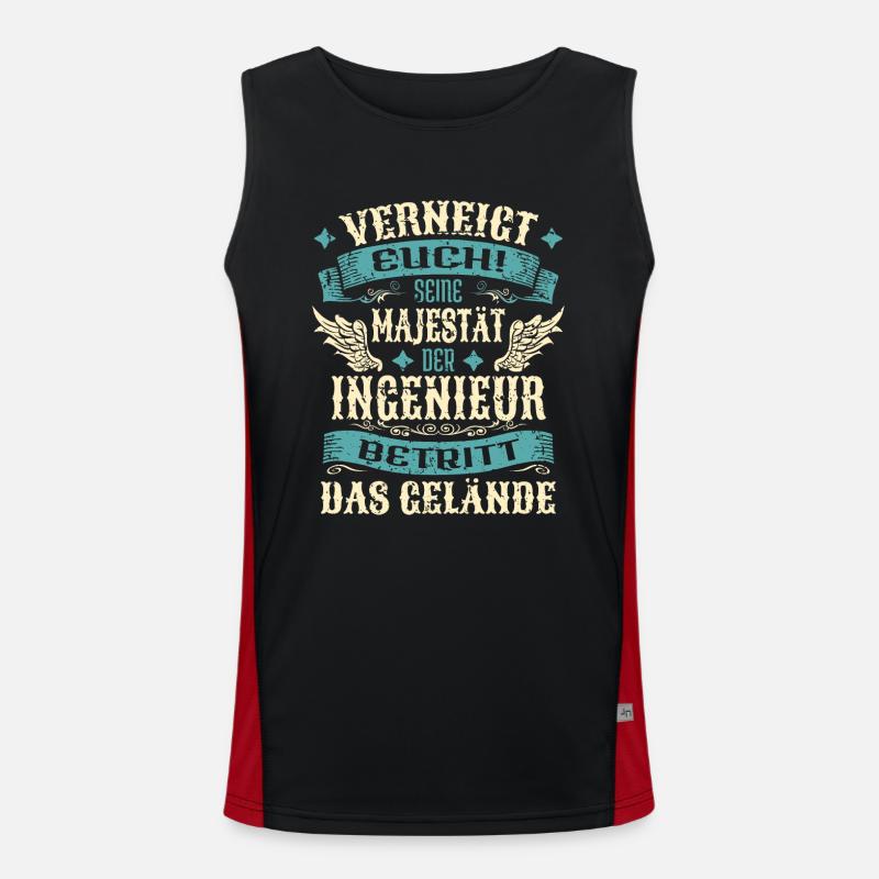 Ingenieur Geschenk Lustige Sprüche Funktionelles Kontrast-Tank Top für Männer 