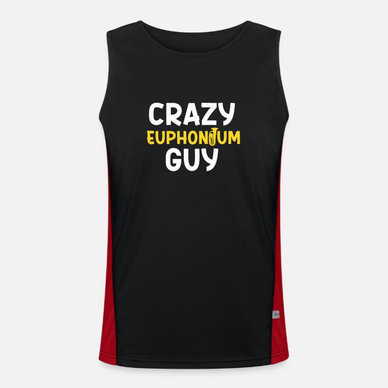 Crazy Euphonium Guy Lustiger Euphoniumist Funktionelles Kontrast-Tank Top für Männer 