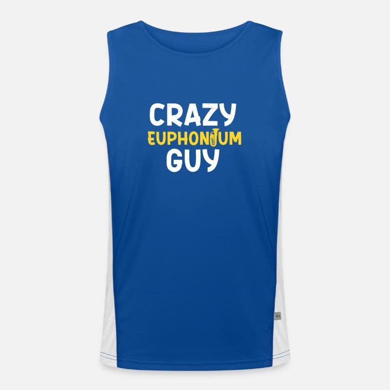Crazy Euphonium Guy Lustiger Euphoniumist Funktionelles Kontrast-Tank Top für Männer 