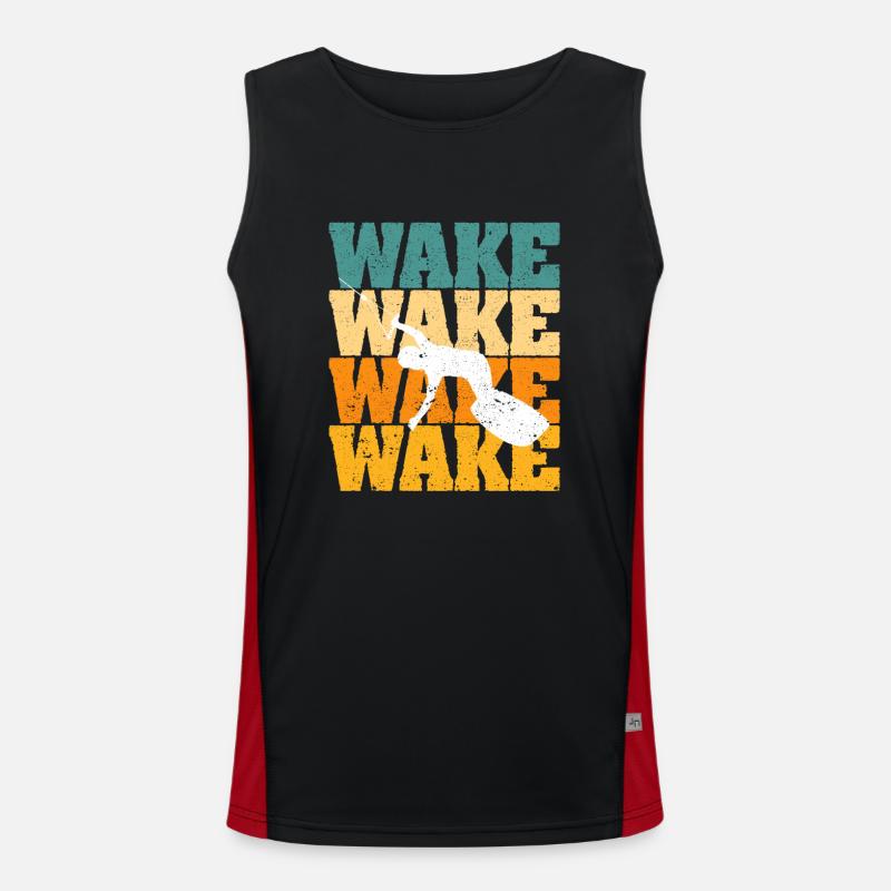 Retro Wakeboard Vintage Wake Boarding Wassersport Funktionelles Kontrast-Tank Top für Männer 