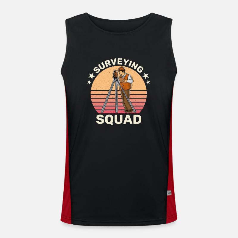 Geodesy Profession Surveyor Training Men's Functional Contrast Tank Top 