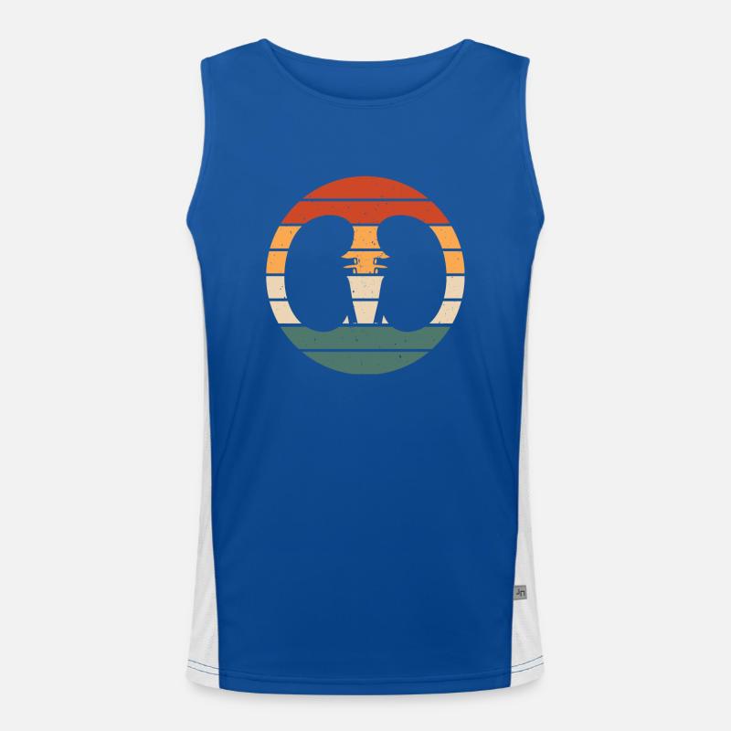 Retro Nieren Design Nephrologie Funktionelles Kontrast-Tank Top für Männer 
