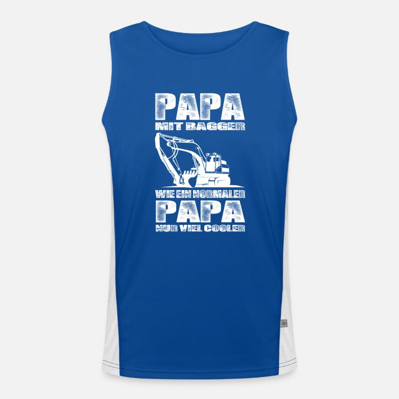 Papa Mit Bagger Wie Ein Normaler Papa Nur Cooler Funktionelles Kontrast-Tank Top für Männer 