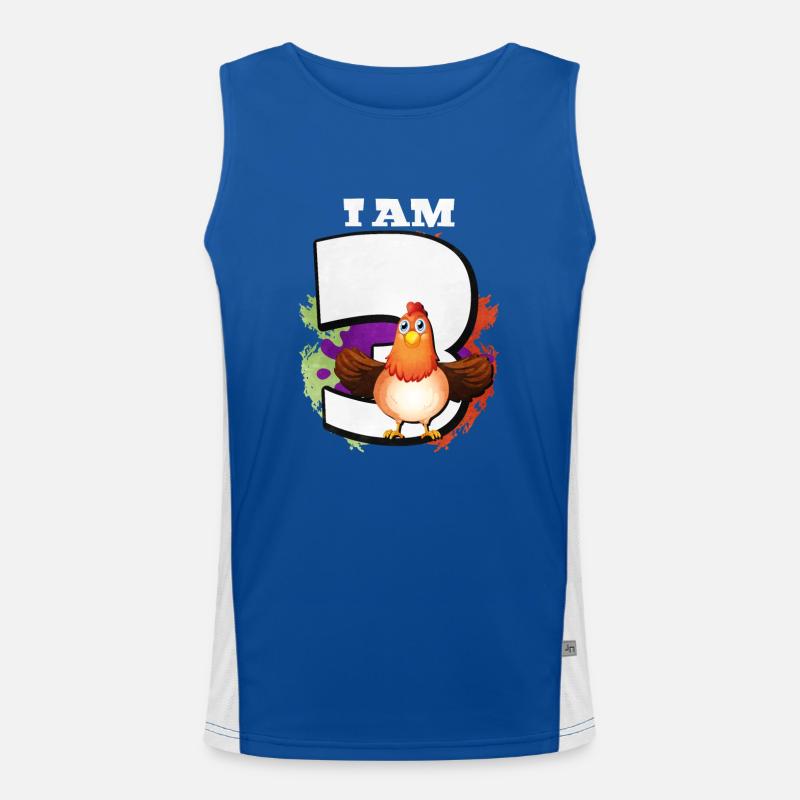 Ich Bin 3 Hühner Funktionelles Kontrast-Tank Top für Männer 