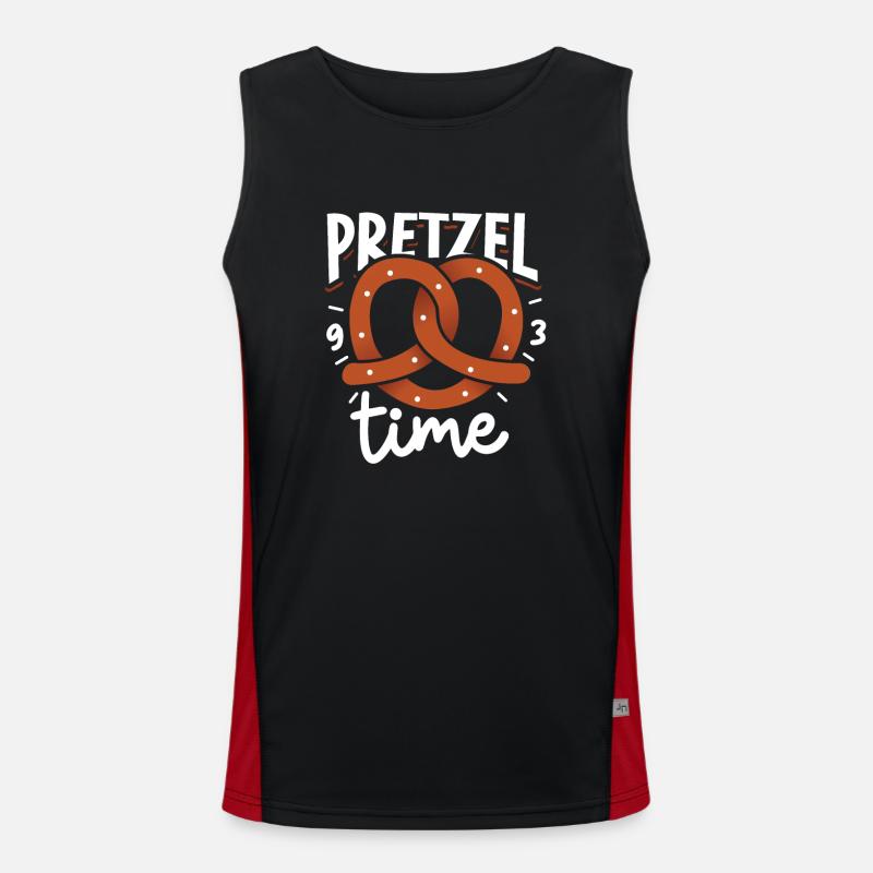 Baking Pretzel German Bread Baking Bakery Baker Men's Functional Contrast Tank Top 