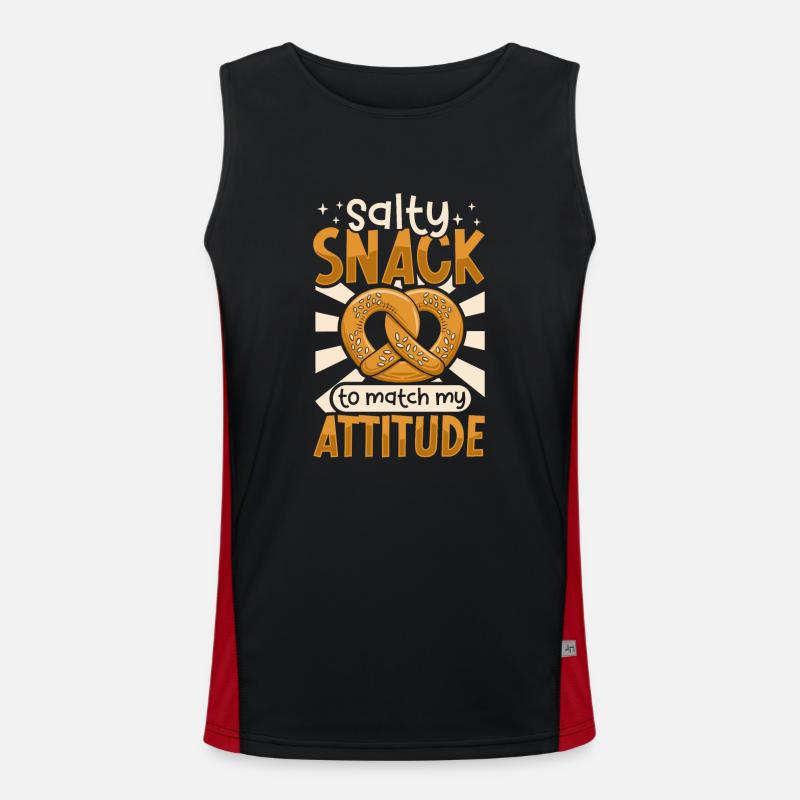 Baking Pretzel German Baking Bread Bakery Baker Men's Functional Contrast Tank Top 