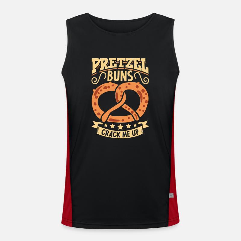 Baking Pretzel German Baking Bread Bakery Baker Men's Functional Contrast Tank Top 