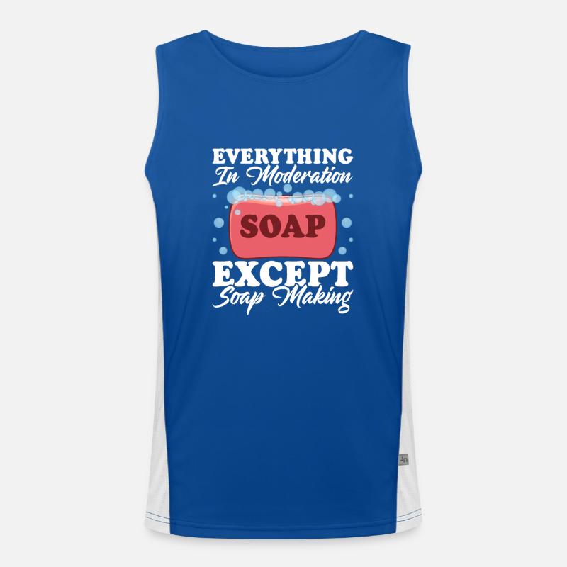 Everything In Moderation Except Soap Making Craft Men's Functional Contrast Tank Top 