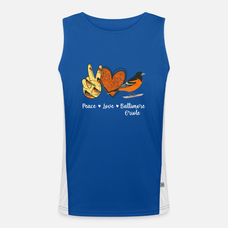 Peace Love Baltimore Oriole Vogel Funktionelles Kontrast-Tank Top für Männer 