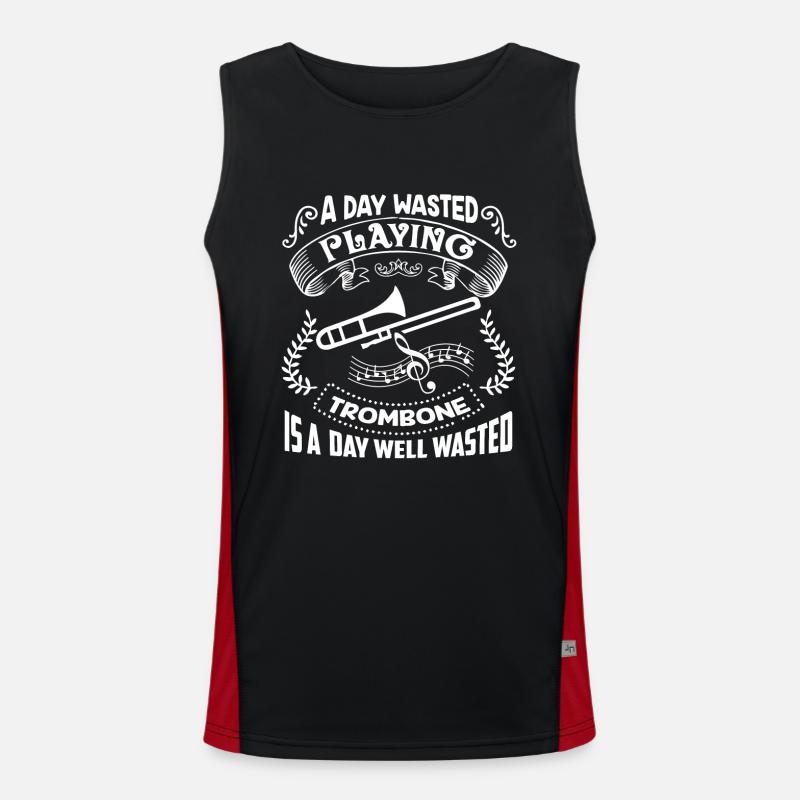 Trombone A Day Playing Trombone Men's Functional Contrast Tank Top 