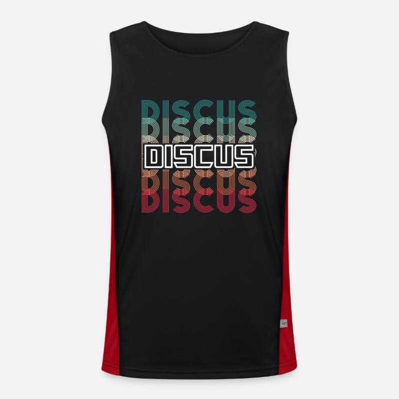 Diskus Athlete Vintage Retro Discus Werfer Funktionelles Kontrast-Tank Top für Männer 