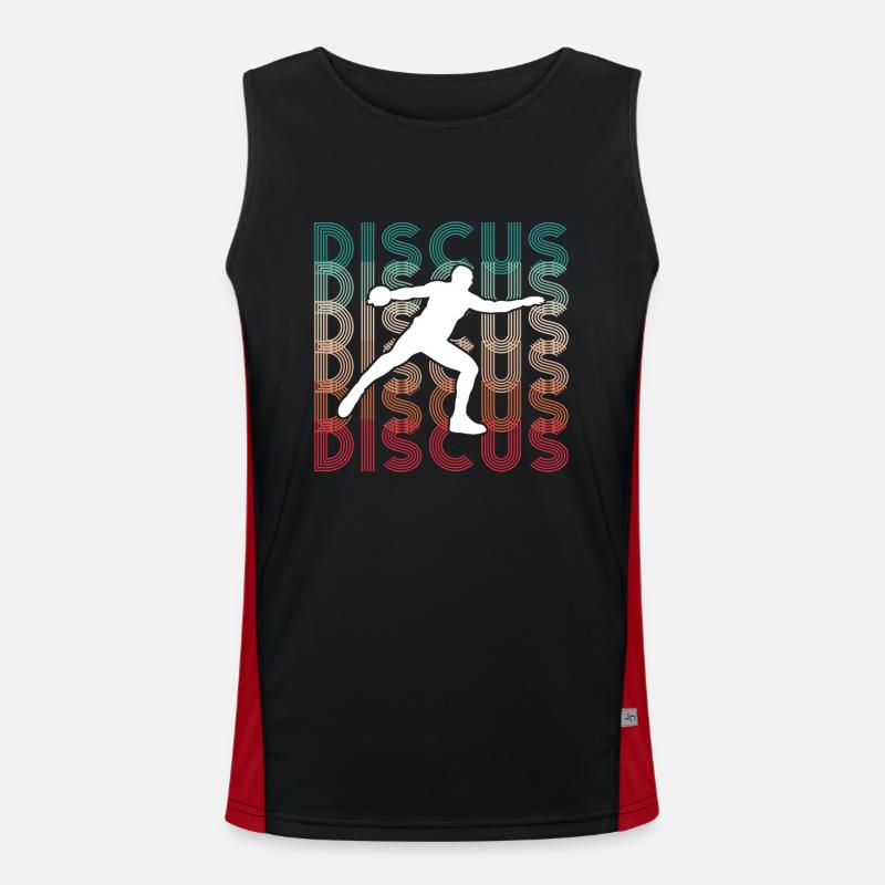 Discus Athlete Vintage Retro Discus Thrower Men's Functional Contrast Tank Top 