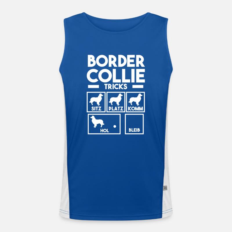 Hund Border Collie Funktionelles Kontrast-Tank Top für Männer 