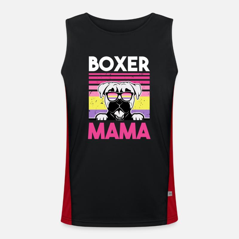 Hund Boxer Mama Funktionelles Kontrast-Tank Top für Männer 