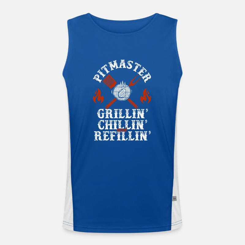 Pitmaster Grillin Chillin et Refillin BBQ Smoker Débardeur respirant contrasté Homme 