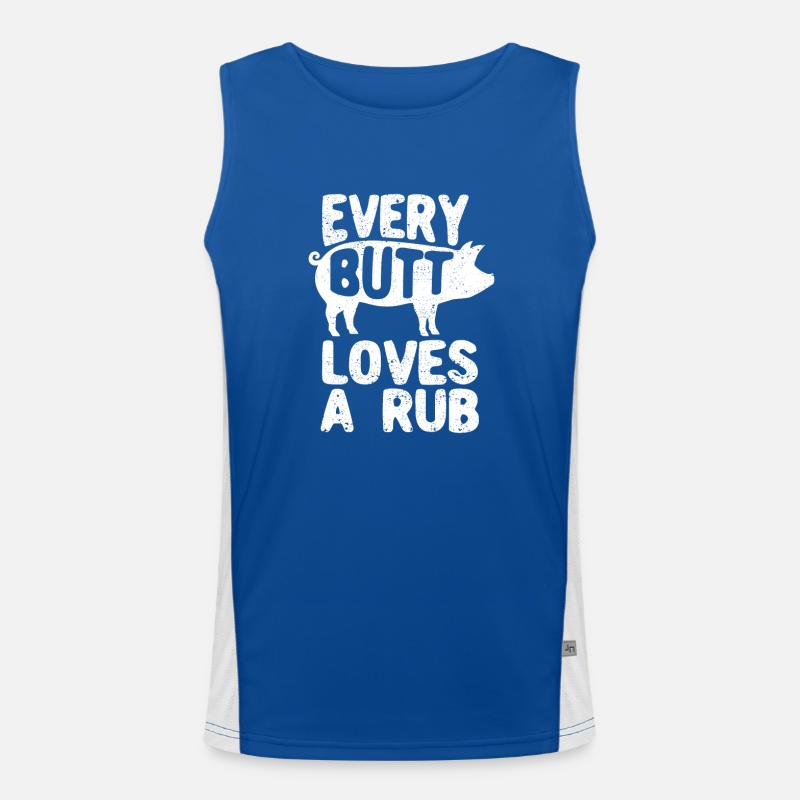 Every butt loves a Rub Smoked Meat Smoker Men's Functional Contrast Tank Top 